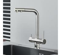 WHSY127 Chrome Pull-Down Kitchen Faucet with Dual Handles Water Filter for Easy Installation and Superior Performance Sleek & Beautiful