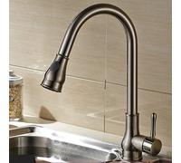 WHSY127 Luxury Antique Brass Faucet with Gooseneck Pull Down for Elegant Home Kitchen Decor Beautiful