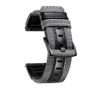 WHSY127 Sangles de Montre Hybrides en Tissu Cuir Véritable Remplacement, Boucle Noire 22 mm Beautiful