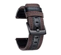 WHSY127 Sangles de Montre Hybrides en Tissu Cuir Véritable Remplacement, Boucle Noire 22 mm Beautiful