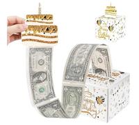 WHSY127 Tirelire Joyeux Anniversaire pour Cadeau en espèces, boîte-Cadeau Surprise en Or pour Cadeaux d'anniversaire pour garçons Filles, gâteau d'argent pour Adultes, Tirez de l'argent