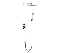 WHSY127 Ultra-Thin Rain Shower Head Handheld Combo with Contemporary Backplate - Luxury Bathroom Upgrade Beautiful