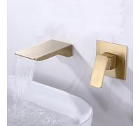WHSY127 Waterfall Taps for Bathroom Faucet Single Lever Brushed Gold 2-Hole Bath Tap Beautiful