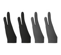 WHTCHSU Lot de 4 gants d'artiste pour tablette de dessin Taille unique avec deux doigts pour la peinture de bloc graphique Bon pour la main droite ou gauche - 8 x 20,3 cm