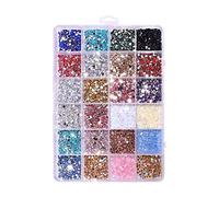 Whtkoph 1 Boîte Nail Dos Plat Pierres Résine Décoration Créative pour Embellissement Des Ongles Travaux de Loisirs Créatifs Personnalisation de, Couleur sombre