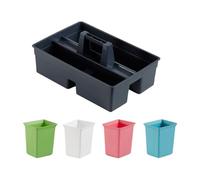 Whtkoph 5 Pièces Panier de Nettoyage Fournitures Porte-outils Multifonctionnel Boîte de Rangement Portable avec Poignée En PP Adapté Aux Employés D'Entretien, S