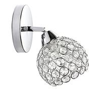 Whtkoph Applique Murale Cristal Lampe Murale Lampe de Chevet Éclairage Mural LED Structure Métal Cristaux Suspendus Lumière Agréable Adaptée Chambre Bureau