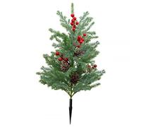 Whtkoph Arbre Artificiel avec Tuteur Jardin Plante Faux Extérieure Végétale Résistante En Pp Convient pour Chemin D'Entrée Cour Maison, Pommes de Pin Aux Baies Rouges