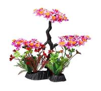 Whtkoph , Artificiel, Cachette Coulante, Accessoires, Décoration de Réservoir, Micro, Fleur de Prunier