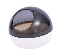 Whtkoph Bac à Sable Transparent pour Hamster, Baignoire avec Toilettes Amovibles, Cage à Sable pour Petits Animaux, Idéal pour Les Cadeaux, Gris