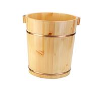 Whtkoph Bassin de Bain de Pieds En Bois Naturel Renforcé Par Des Éléments Métalliques Confortable et Portable Convient pour Bain Relaxant Lavage Des Mains et, styler un