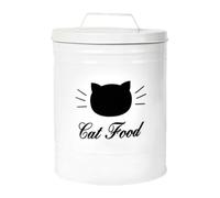 Whtkoph Boîte de Friandises pour Chiens Bocal Hermétique pour Croquettes d'animaux Récipient de Rangement Métallique à Biscuits Chiens/Chats Boîte à Alimentat, Blanc