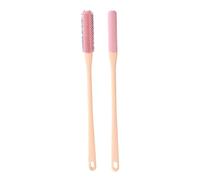 Whtkoph Brosse Nettoyante Orteil Brosse Pieds Long Manche Silicone Nettoyage Simple Orteils Gommage En Douceur Application Lotion Pieds Adaptée Aux Seniors Ad, Ensemble rose