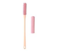 Whtkoph Brosse Nettoyante Orteil Brosse Pieds Long Manche Silicone Nettoyage Simple Orteils Gommage En Douceur Application Lotion Pieds Adaptée Aux Seniors Ad, Rose avec tête