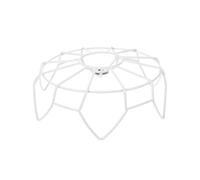 Whtkoph Cage Lumineuse en Métal, Abat-Jour Suspendu, Support Pendulaire, Diffuseur en Fer Forgé pour Salle à Manger, Salle de Bain, Café (Blanc), Rond