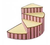 Whtkoph Échelle Industrielle pour Animaux avec Trois Marches en Mousse Dense Surface Antidérapante Confortable Soutien Optimal pour Articulations Appropriée, Rayure Rose+Marron, 4 Niveaux 45-40cm