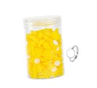 Whtkoph Eyelash Glue Cups Support Anneau Porte-colle pour Extension de Cils Palette à Fleurs Outil Autocollant Pratique Adaptés à La Beauté Professionnelle et, Jaune Nid D'abeille