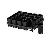 Whtkoph Jardinière Pot de Semis Bac à Fleurs Contenant pour Légumes avec Trous de Drainage et Plateau Amovible Adaptée pour Balcon Patio et Jardin Extérieur, Grille 20