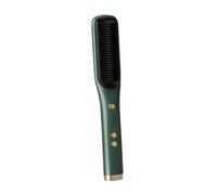 Whtkoph Lisseur Cheveux Brosse Chauffante Peigne Lissant sans Fil Système Antibrûlure Double Usage Plaque Céramique Portable Convient au Quotidien Réunions, Vert