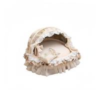Whtkoph Lit Bercelonnette pour Animaux Nid pour Chats Dentelle Literie pour Animaux Petite Taille Coussin Rembourré Semi-Clos Doux en Coton pour Chats Chiens Utilisation Domestique, Retro Chinese
