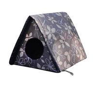 Whtkoph Lit pour Animaux de Compagnie, Maison D'extérieur pour Chat, Cabane Détachable pour Chat, Pliable, Maison-Grotte Pliable pour Chatons Ou Petits Ch, Marron S