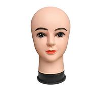 Whtkoph Mannequin Tête Femme pour Perruque Support pour Perruque Présentoir Modèle de Cheveux Porte-perruque avec Maquillage Conçu En PP Adapté à Formation Co