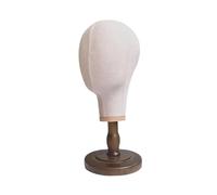 Whtkoph Mannequin Tête Support D'Exposition Porte-accessoires Modèle pour Headsets Base Stable Bois Tissu Texture Légère Nettoyage Rapide Adapté pour Salon Ma, base marron