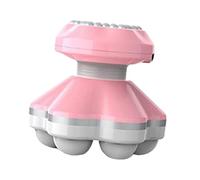 Whtkoph Massager Électrique Compact Mini Portatif avec Rouleau à Bille Massage 360 Degrés Six Têtes Hexagonales Plastiques Vibrantes Adapté pour Détente D, Rose