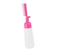 Whtkoph Peigne Colorant pour Cheveux Bouteille Ergonomique Brosse Applicatrice Racines Flacon de Coloration avec Trous de Sortie Design Sans Effort, Rose Rouge