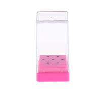 Whtkoph Porte-embouts de Fraise à Ongles Boîte de Rangement Organiseur pour Embouts à Manucure En Plastique avec Rainures Portatif Adapté Au et Au Stoc, Rose rouge