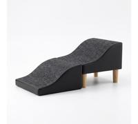 Whtkoph Rampe Industrielle Réglable pour Animaux avec Conception Ondulée et Matériau Résistant pour Animaux Âgés et Petits pour, Noir, Modèle ondulé, Noir - 34cm de Hauteur