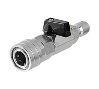 Whtkoph Robinet à Bille Haute Pression pour Nettoyeur Haute Pression, Raccord Rapide, 13 Cm. Pièce de Rechange en Métal pour Le Lavage de Voiture, Le Nettoyag
