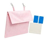 Whtkoph Sac Suspendu pour Animaux de Compagnie, Réutilisable et Respirant, pour L'été, Idéal pour Les Rongeurs et Les Petits Animaux, Rose avec 2 Boîtes