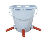 Whtkoph Seau d'alimentation pour Veaux, Seau à Lait, Facile à Monter, 8 L, Pratique, Accessoires Inclus, avec Tétines, pour L'alimentation, Gris avec 3 Mamelons