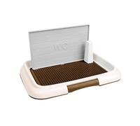 Whtkoph Tapis de Litière pour Chien, Grille en Maille, Confortable et Réutilisable, avec Rebord de Protection, Bac à Litière pour Chien, Toilettes pour Chien, Café