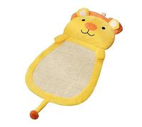 Whtkoph Tapis Griffoir Chat Pelucheux avec Jouet Suspendu Cushion Grattant Lounge Anti-dommages Tapis Multifonction Adapté pour Chats et Décoration, Lion Jaune