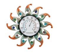 Whtkoph Thermomètre Solaire Extérieur Décoratif Mural pour Pelouse, Vert Orange