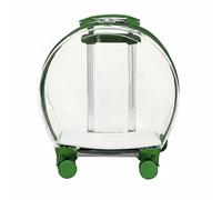 Whtkoph Transporteur pour Chat Transparent Valise Trolley roulettes Intégrées Coque en PVC Poignée à Mémoire de Forme Adapté aux Déplacements Sorties Activités Quotidiennes Poids Animal, Vert