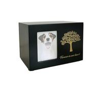 Whtkoph Urne Funéraire pour Animaux de Compagnie avec Cadre Photo, Coffret Commémoratif en Bois, Cadeau de Deuil pour Animaux de Compagnie