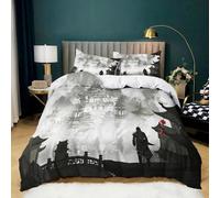 WHUOEUCO Housse Couette Architecture De Caractères Chinois 140 x 200 cm Fibre Ultrafine Parure de lit Super Doux et Confortable Housse de Couette avec Deux taies d'oreiller 65 x 65 cm