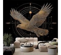 WHUOEUCO Papier Peint Murale 3D Aigle Royal Galaxie 350x256 cm Papier Peint Panoramique Intissé Décoration Tapisserie Murale Moderne, pour Chambre Salon Mur de Fond TV