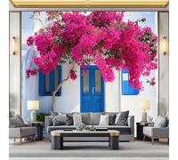 WHUOEUCO Papier Peint Murale 3D Fleurs Arbres D'Un Chalet En Bord Mer 400x280 cm Papier Peint Panoramique Intissé Décoration Tapisserie Murale Moderne, pour Chambre Salon Mur de Fond TV
