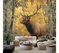 WHUOEUCO Papier Peint Panoramique 3D Élan Animal De La Forêt 500x280 cm Papier Peint Intissé Moderne, Mural Décoration Poster Grande pour Salon, Chambre D'Enfant, Chambre