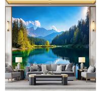 WHUOEUCO Papier Peint Panoramique 3D Paysage Montagne Lac 400x280 cm Papier Peint Intissé Tapisserie Poster Mural pour Salon Chambre Bureau Décoration Murale