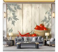 WHUOEUCO Papier Peint Panoramique 3D Vintage Bois Poivre 500x280 cm Papier Peint Mural Poster Intissé, pour Chambre Salon Restaurant Personnalisé Décoration Murale