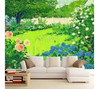 WHUOEUCO Papier Peint Panoramique Paysage De Jardin À La Peinture À L'Huile 500x280 cm Murale Intissé Moderne, Papier Peint Personnalisé 3D, Décoration Murale pour Salon Chambre Salle à Manger