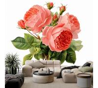 WHUOEUCO Papier Peint Panoramique Pivoine 200x140 cm Poster Geant Mural, Papier Peint Intissé Mural pour Chambre Salon Canapé TV Fond Décoration Murale