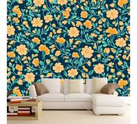 WHUOEUCO Papier Peint Panoramique Plantes Et Fleurs De Vigne 500x280 cm Poster Geant Mural, Papier Peint Intissé Mural pour Chambre Salon Canapé TV Fond Décoration Murale