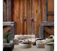 WHUOEUCO Papier Peint Panoramique Porte en bois marron vintage 250x175 cm Poster Geant Mural, Papier Peint Intissé Mural pour Chambre Salon Canapé TV Fond Décoration Murale