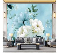 WHUOEUCO Papier Peint Panoramique Rétro Romantique Pivoine 250x175 cm Poster Geant Mural, Papier Peint Intissé Mural pour Chambre Salon Canapé TV Fond Décoration Murale